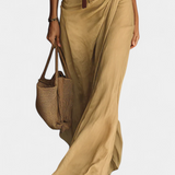 Souline Vestido Maxi con Solapa y Manga Larga
