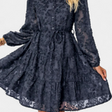 Soreia Vestido Camisero de Botones con Manga Larga Texturizada