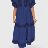 Allona Vestido Maxi Boho con Escote en V y Corte Relajado
