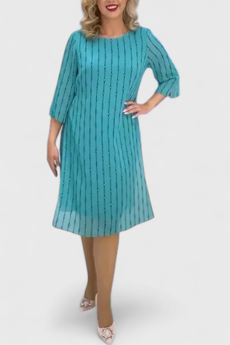 Polly Vestido Elegante de Gasa con Corte Clásico y Caída Fluida