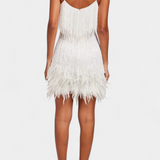 Sheril Mini Vestido de Plumas