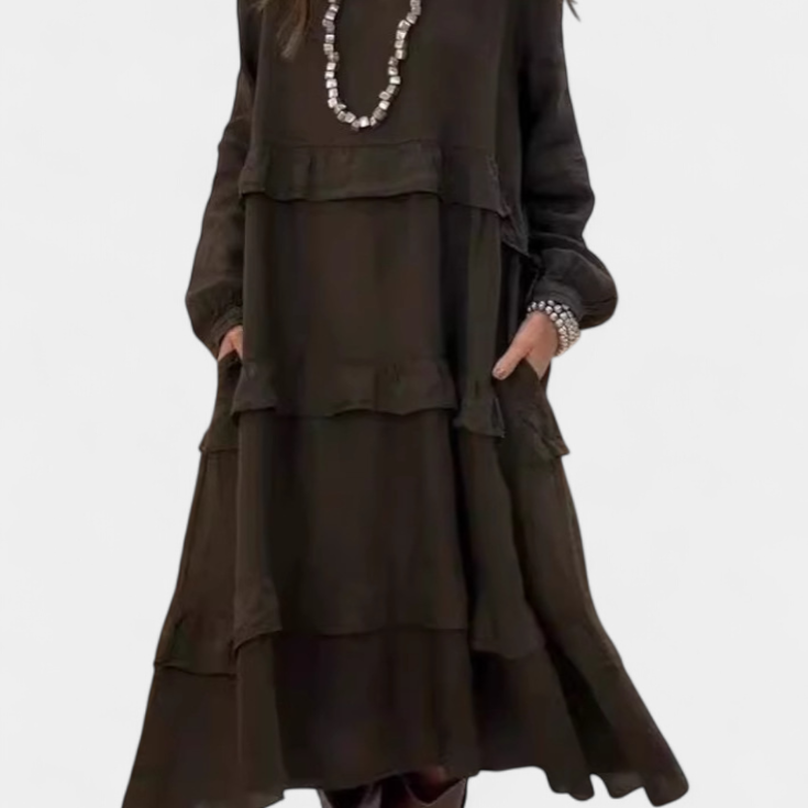 Jada Vestido Sudadera con Volantes y Silueta Casual-Chic