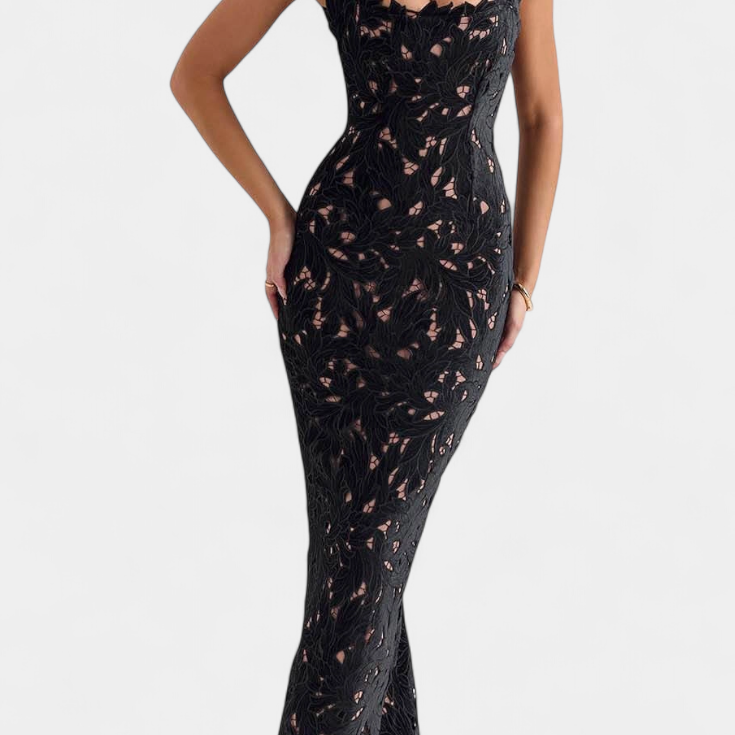 Vasanta Vestido Largo Festivo con Tirantes de Lazo