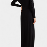 Talara Vestido Maxi Ajustado con Cuello en V Profundo