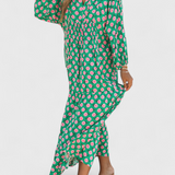 Aroa Vestido Boho con Estampado Artístico y Silueta Fluida