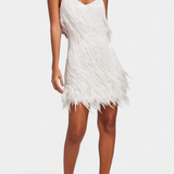 Sheril Mini Vestido de Plumas