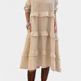 Jada Vestido Sudadera con Volantes y Silueta Casual-Chic