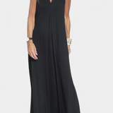 Felisa Vestido Maxi Sin Mangas en Color Liso y Silueta Elegante