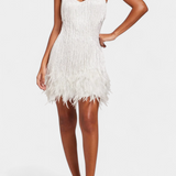 Sheril Mini Vestido de Plumas