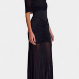 Alodia Vestido Maxi de Hombros con Capa de Malla