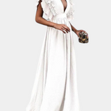 Lucera Vestido Maxi Elegante con Mangas Volantes