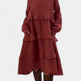 Jada Vestido Sudadera con Volantes y Silueta Casual-Chic