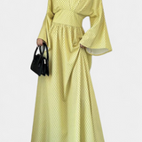 Anelia Vestido Maxi Geométrico con Escote en V