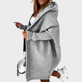 Marcela |  Cárdigan de Punto con Capucha Oversized