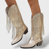Botas Cowboy Mujer Vintage con Flecos