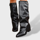 Botas Altas Mujer Tacón Grueso Shark Style