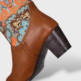Botas Mujer Altas Florales Tacón Cuadrado