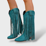 Botas Cowboy Mujer Vintage con Flecos