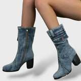 Botas Cowboy Mujer Tacón Alto Denim