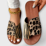 Julia - Sandalias bicolores con estampado de Leopardo elegantes