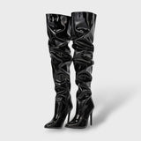 Botas Altas de Charol con Tacón de Aguja