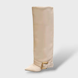 Botas Altas Mujer Tacón Fino con Hebilla