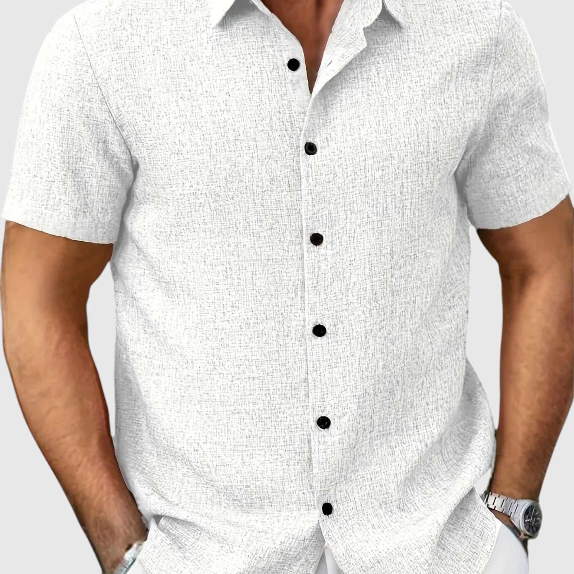 Juan | Camisa ligera de manga corta en mezcla de lino
