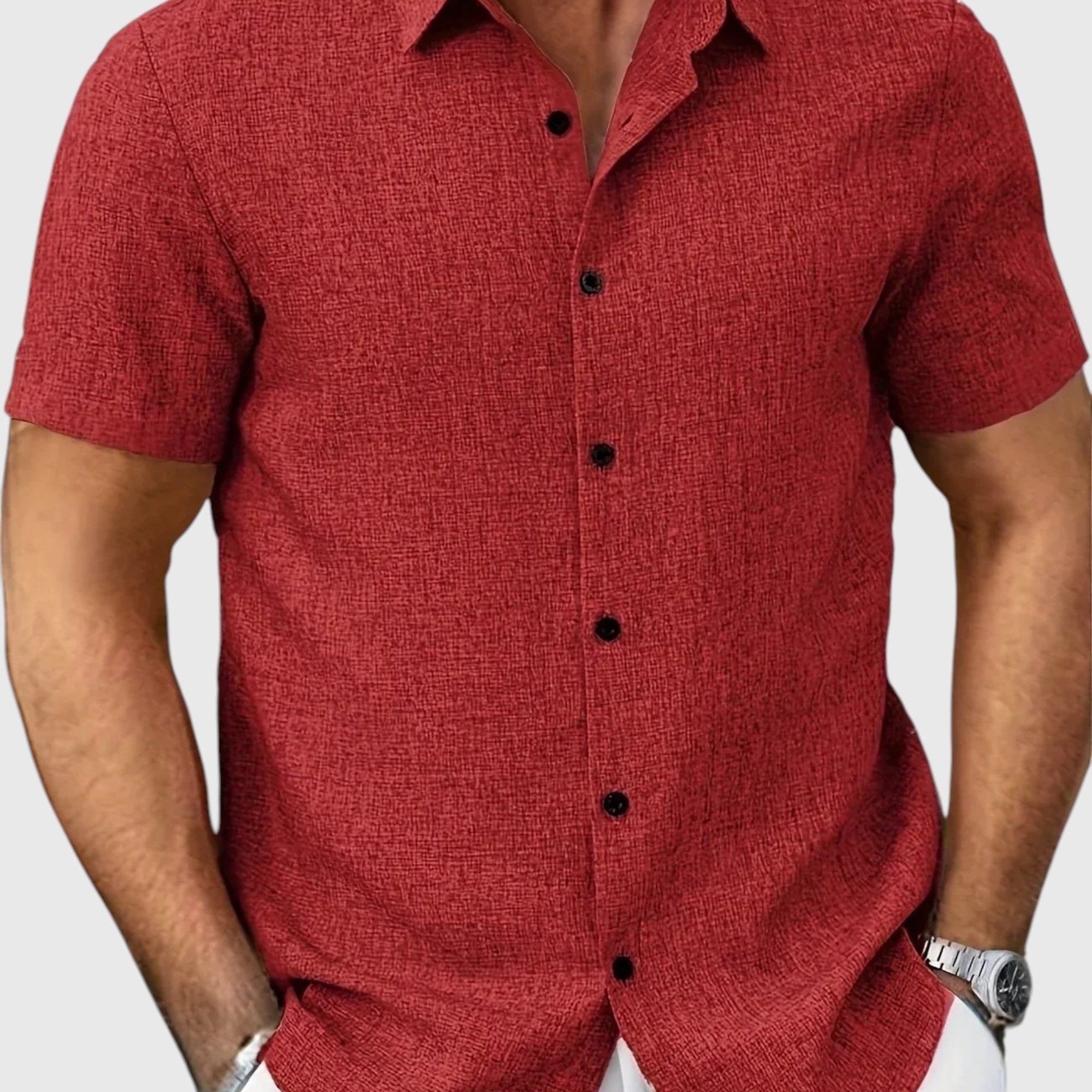 Juan | Camisa ligera de manga corta en mezcla de lino