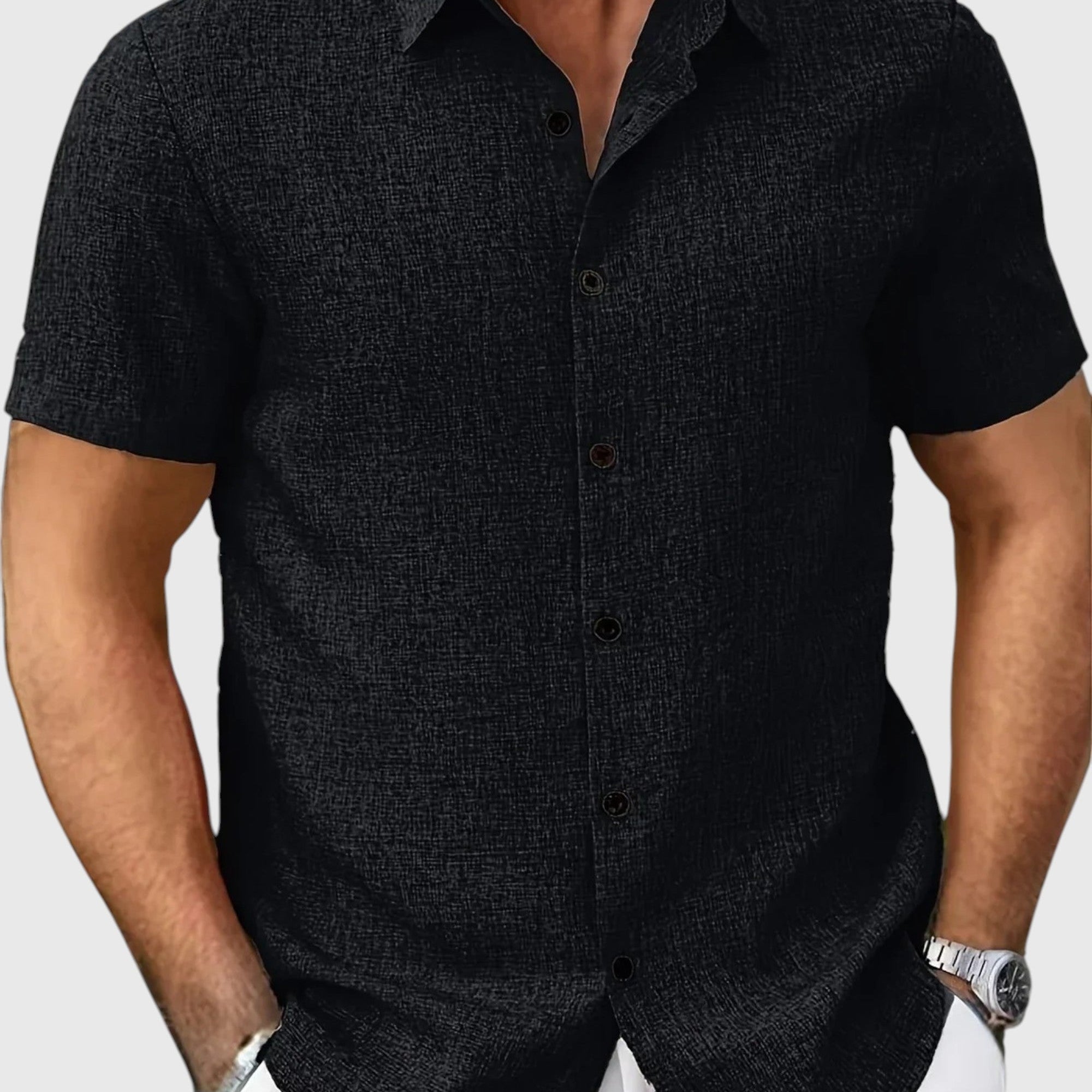 Juan | Camisa ligera de manga corta en mezcla de lino