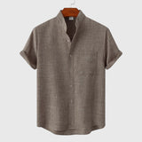 Daniel | Camisa de algodón lisa con botones